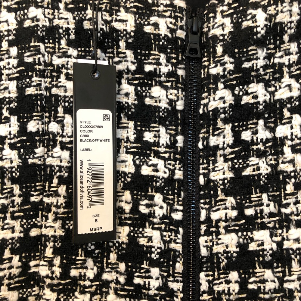 Alice + Olivia Bonita Tweed A Line Mini Dress size 8 - Picture 8 of 12